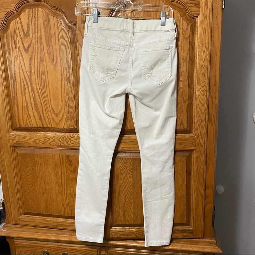 Mother The Looker Stayin’ Rowdy White Jeans Distressed Women’s Size 24 - Picture 2 of 16